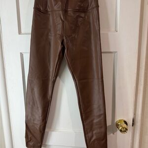 Brown Leather Leggings